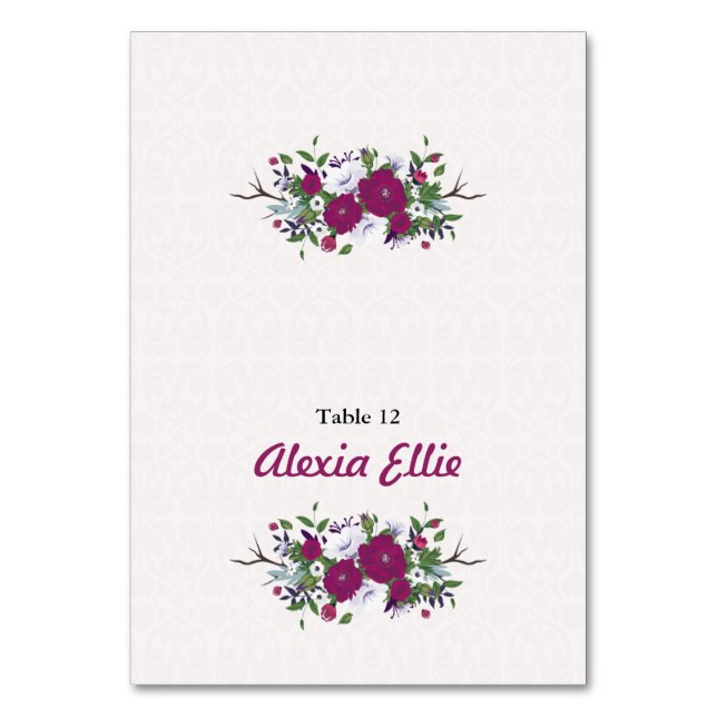 Wedding Table Seating Place card (Front)