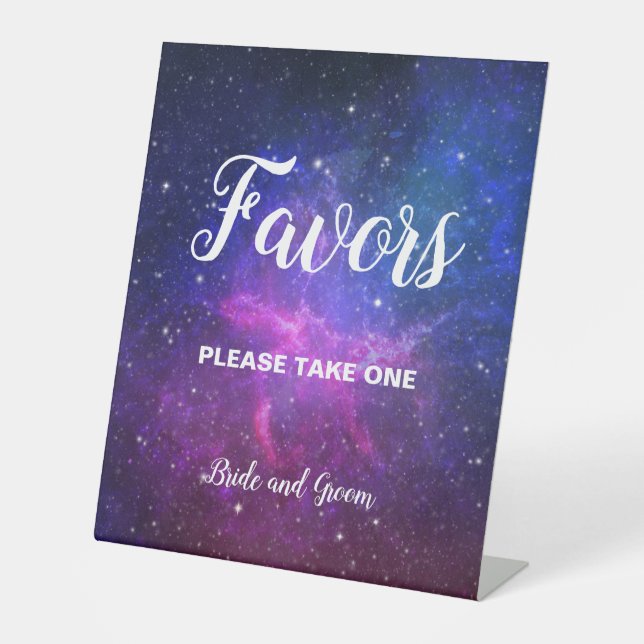 Wedding Table Sign Galaxy Stars (Front)