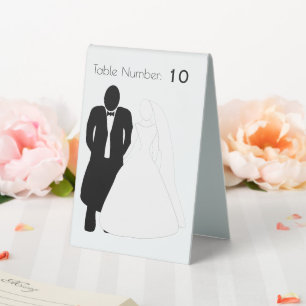 Wedding Table Tent Sign Bride Groom