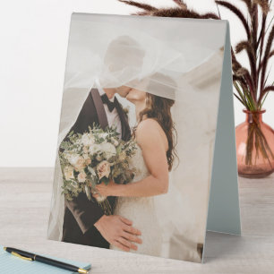 Wedding Table Tent Sign – Customizable with Image