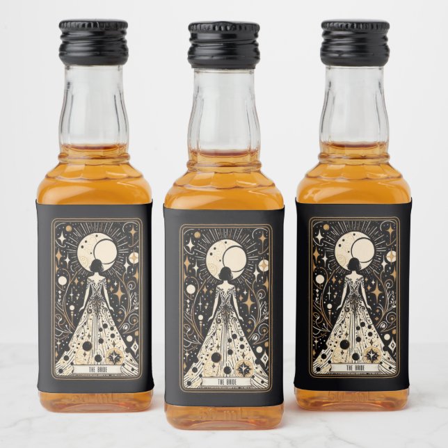 Wedding Tarot Bride Liquor Bottle Label (Bottles)