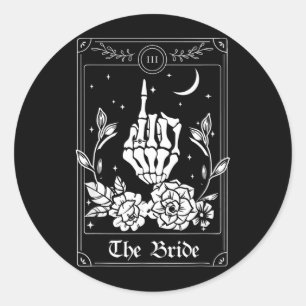 Wedding Tarot Card The Bride Halloween Classic Round Sticker