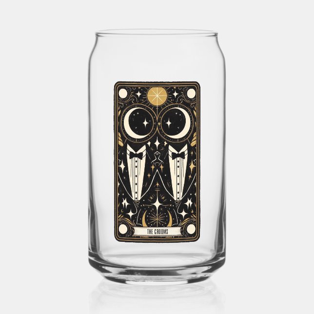 Wedding Tarot Grooms Can Glass (Front)