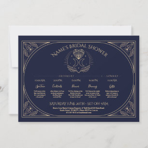 Wedding Tarot Moon Heart Bridal Shower Itinerary Invitation
