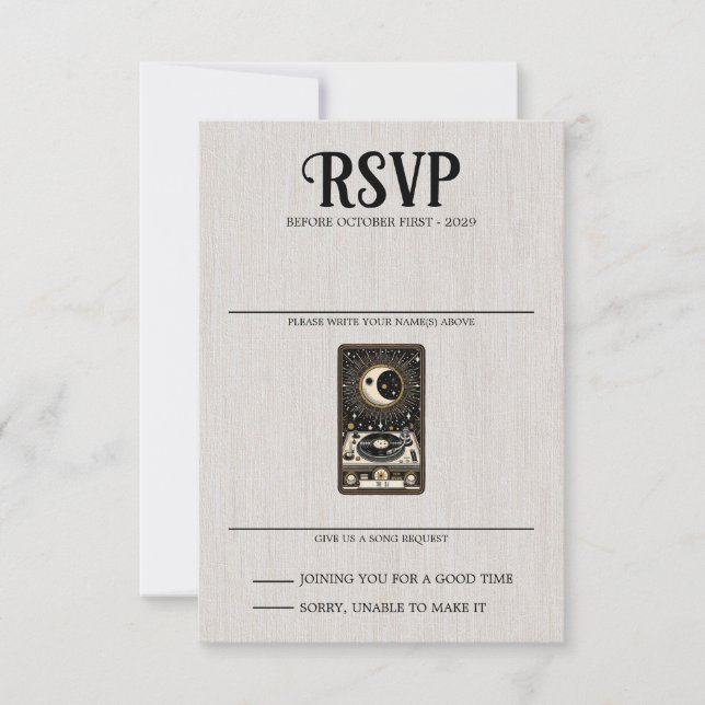 Wedding Tarot Song Request RSVP Card (Front)