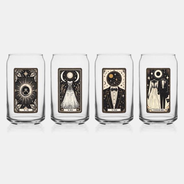 Wedding Tarot Wedding Can Glass (Front)