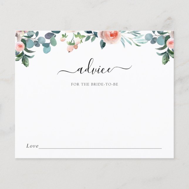 Wedding Tea Shower Advice for the Bride-to-Be (Front)