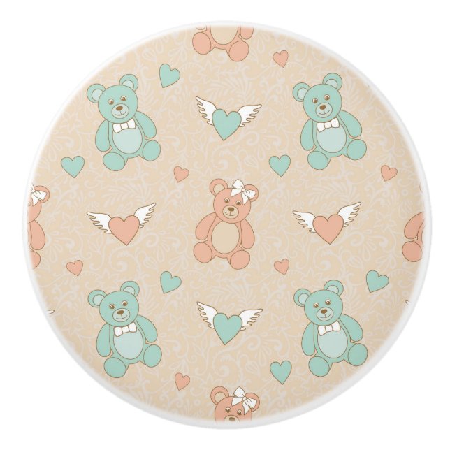 Wedding-teddies Ceramic Knob (Front)