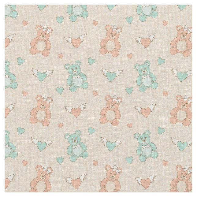 Wedding-teddies Fabric (Close Up)