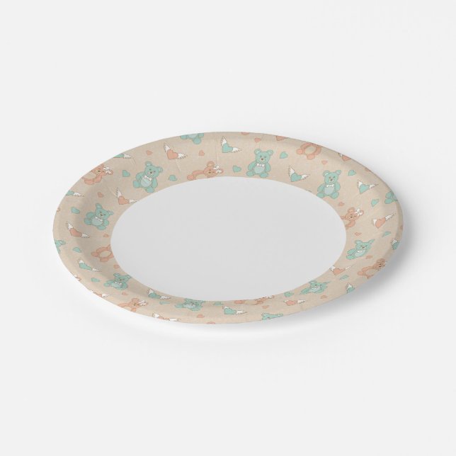 Wedding-teddies Paper Plate (Angled)