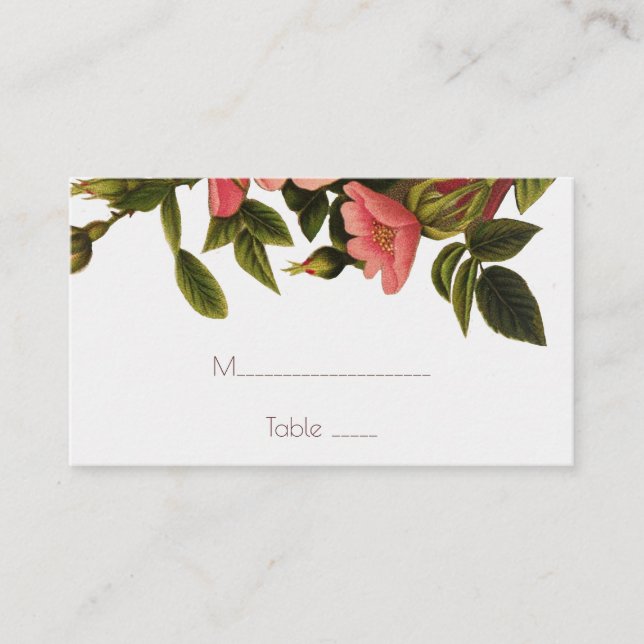 Wedding Template Placecards elegant floral seating (Front)