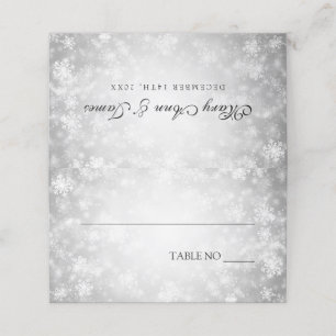 Wedding Tent Placecards Silver Winter Wonderland
