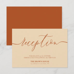 Wedding terracotta ceremony after dinner reception invitation