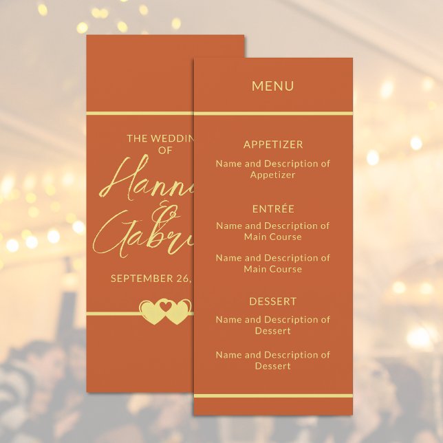 Wedding Terracotta Gold Flat Menu (Wedding Terracotta Gold Flat Menu)