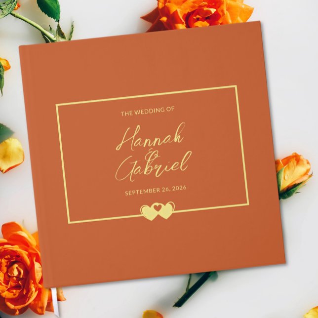 Wedding Terracotta Gold Guest Book (Wedding Terracotta Gold Guest Book)