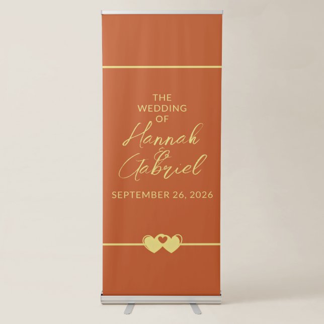 Wedding Terracotta Vertical Retractable Banner (Front)