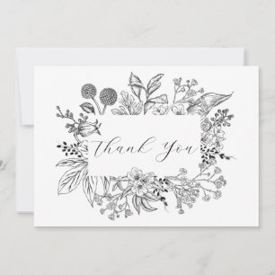 Wedding Thank Floral Botanical Frame You Card
