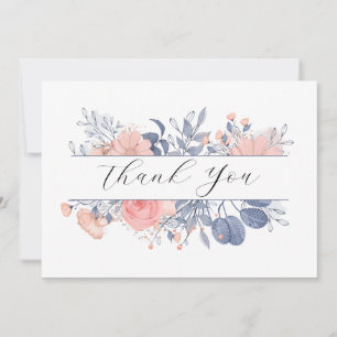 Wedding Thank Floral Botanical Thank You Card