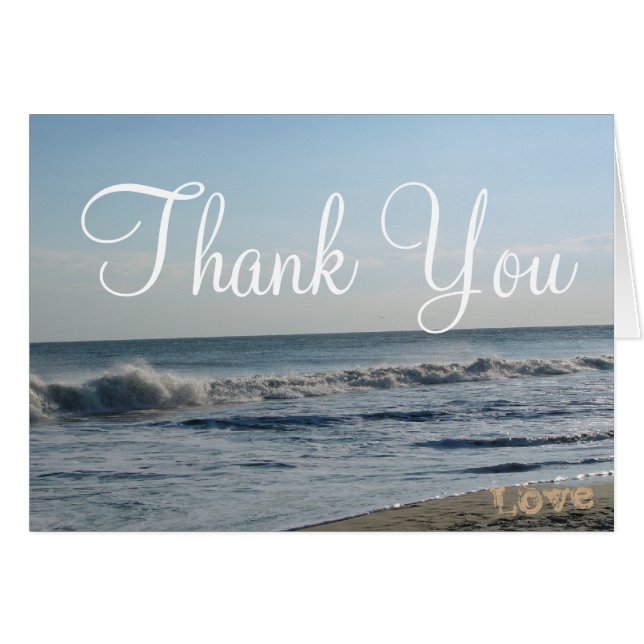Wedding Thank You Beach Sand Blank Cards (Front Horizontal)