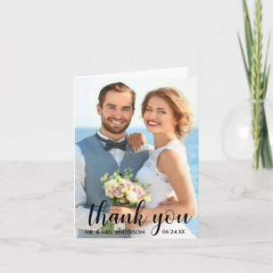 Wedding Thank You Bride Groom Photo B Note Card