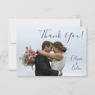Wedding Thank You Bride Groom Photo Card
