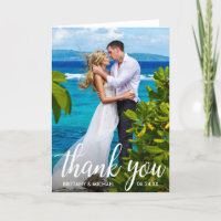 Wedding Thank You Bride Groom Photo Folded Card