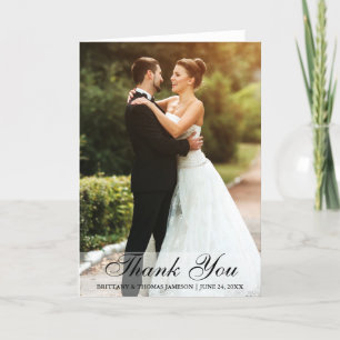 Wedding Thank You Bride & Groom Photo Folding Card