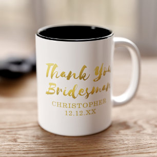Wedding Thank You Bridesman Gift Two-Tone Coffee Mug