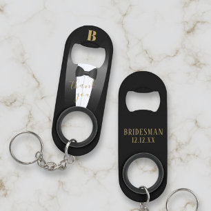 Wedding Thank You Bridesman Keychain Bottle Opener