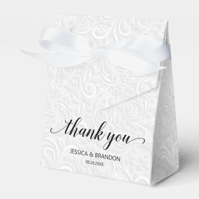 Wedding Thank You Calligraphy  Favour Box (Front Side)