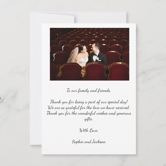 Wedding Thank you Card (Back)