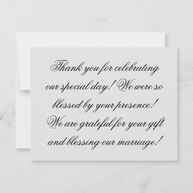Wedding Thank You Card (Back)