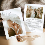 Wedding Thank You Card | Boho Arch Photo Thank You<br><div class="desc">This beautiful Photo Thank You Card features an arch photo frame with modern calligraphy and a minimalist design. Easily edit most wording to match your desired style and thank you message! Easy to customise with your text and photos! The gorgeous photo of the couple was taken by the talented Asha...</div>