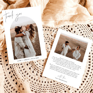 Wedding Thank You Card Boho Arch Photo Thank You