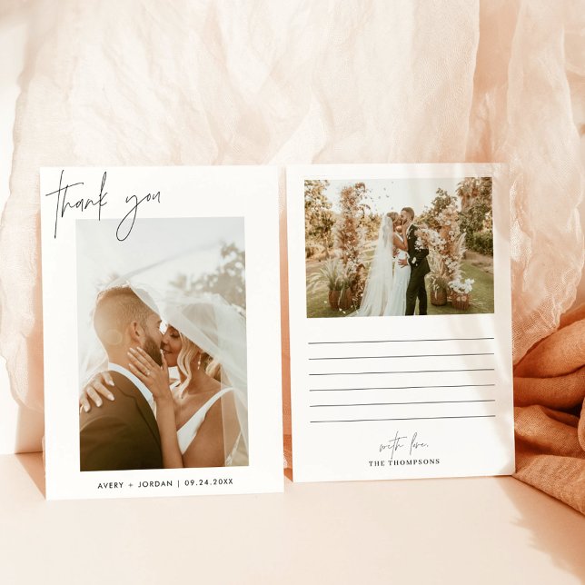 Wedding Thank You Card, Boho Photo Thank You Invitation (Creator Uploaded)