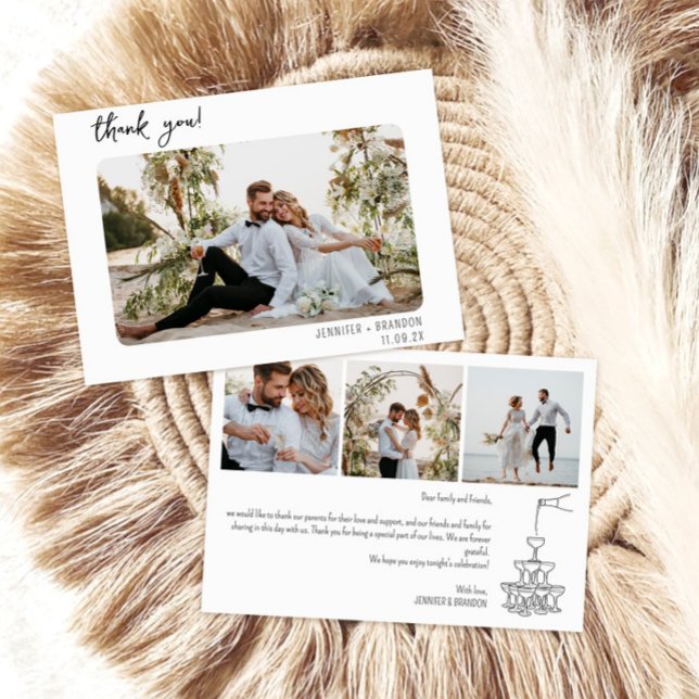 Wedding thank you card Champagne tower  (Creator Uploaded)