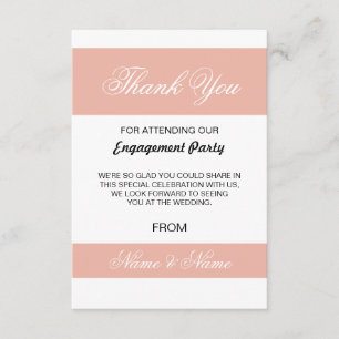 Wedding Thank You Card Coral and White Stripe