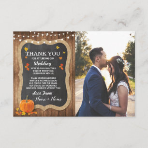 Wedding Thank You Card Engagement Pumpkin Chalk