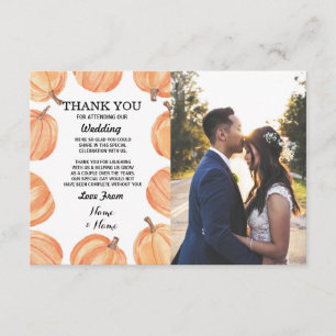 Wedding Thank You Card Engagement Pumpkin Fall
