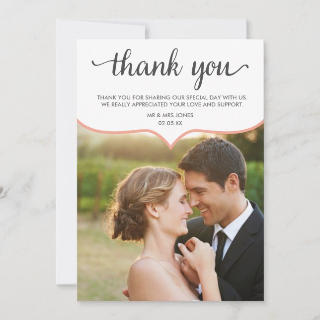 Wedding Thank You Card - Flat Card (Front)