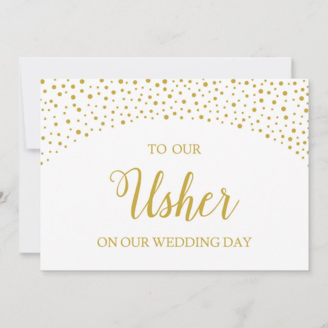 Wedding Thank You Card for Usher (Front)