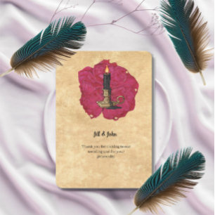 Wedding Thank You Card Gothic Candle and Rose