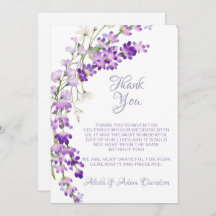 Wedding Thank You Card Lavender Bouquet
