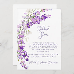 Wedding Thank You Card Lavender Bouquet