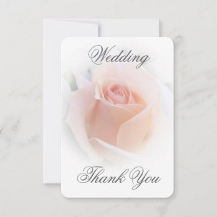 Wedding Thank You Card Peach Pink Rosebud