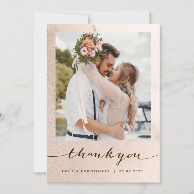 Wedding thank you card photo, Beach Wedding (Front)