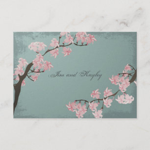 Wedding Thank You Card - Pink Cherry Blossom