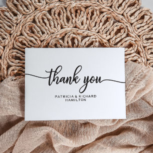 Wedding Thank You Card - Simple Chic Calligraphy