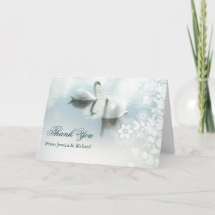 wedding thank you card with birds