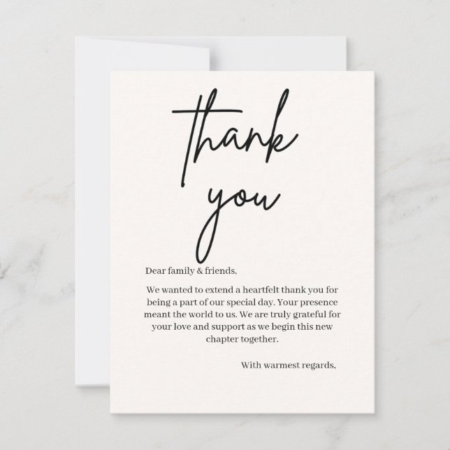 Wedding Thank You Card with Personal (Front)